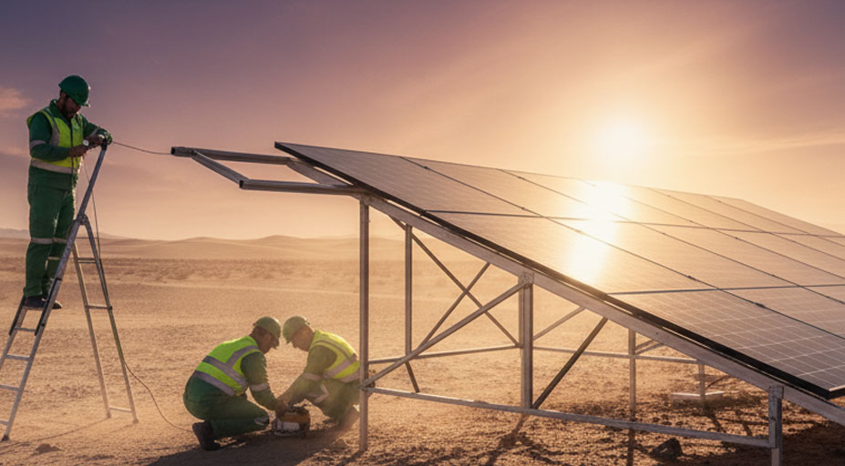 Rooftop hybrid solar installation